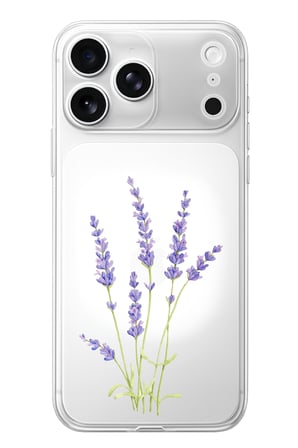 İphone 17 PRO Uyumlu Lavanta Çiçek Tasarımlı Baskılı Silikon Kılıf