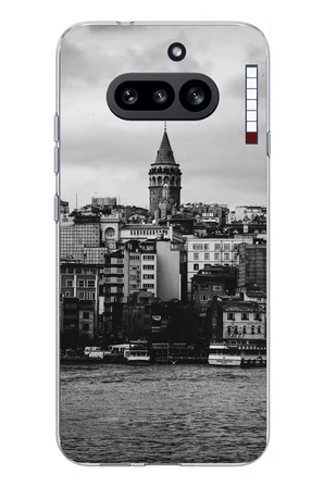 Nothing Phone (4A) Uyumlu Galata Kulesi ve Deniz Manzaralı Baskılı Silikon Kılıf