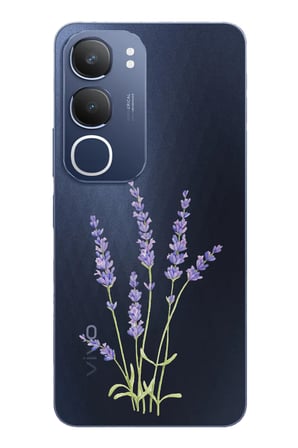 Vivo Y19s Uyumlu Lavanta Çiçek Tasarımlı Baskılı Silikon Kılıf