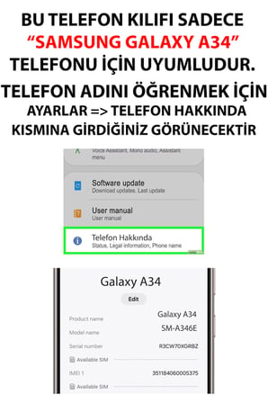 Samsung Galaxy A34 Uyumlu Osmanlı Tuğrası Detaylı Baskılı Silikon Kılıf