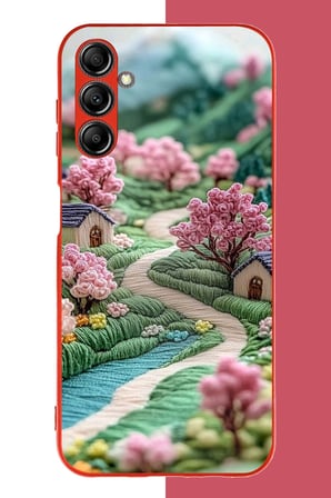 Samsung Galaxy A14 Uyumlu nakışlı köy Baskılı Silikon Kılıf