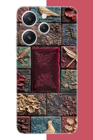 Redmi 12 Uyumlu kumaş blok Baskılı Silikon Kılıf