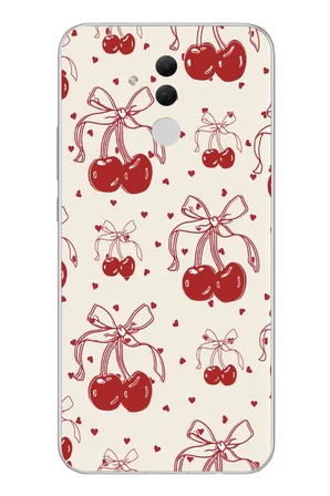 Huawei Mate 20 Lite Uyumlu Kiraz Bukleleri Baskılı Silikon Kılıf