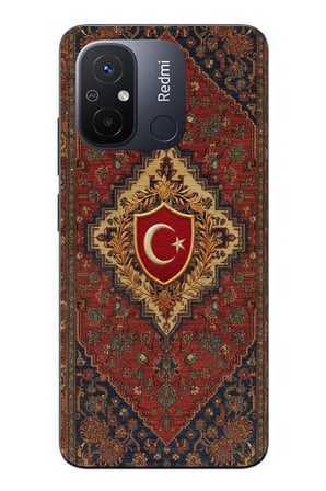 Redmi 12C Uyumlu Türkiye Bayraklı Halı Baskılı Silikon Kılıf