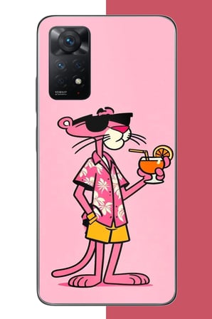 Redmi Note 11 PRO 4G Uyumlu pembe panter 1 Baskılı Silikon Kılıf