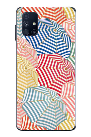 Samsung Galaxy M51 Uyumlu Şemsiyeler Baskılı Silikon Kılıf