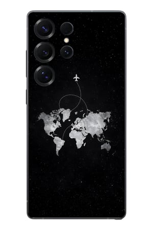 Samsung Galaxy S25 Ultra Uyumlu Dünya Haritası Uçuş Baskılı Silikon Kılıf