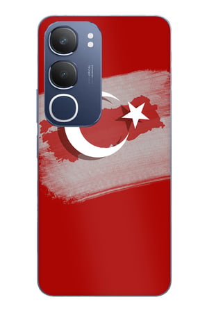 Vivo Y19s Uyumlu Türkiye Harita Detaylı Türk Bayrağı Baskılı Silikon Kılıf