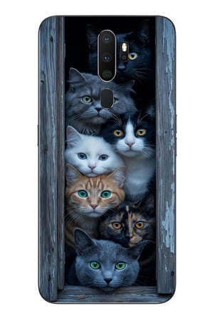 Oppo A5 2020 Uyumlu Yavru Kediler Baskılı Silikon Kılıf