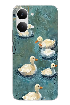 POCO X8 Pro Max Uyumlu Yüzen Ördekler Baskılı Silikon Kılıf