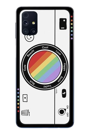 Samsung Galaxy M31s Uyumlu Gökkuşaklı Makine Baskılı Silikon Kılıf