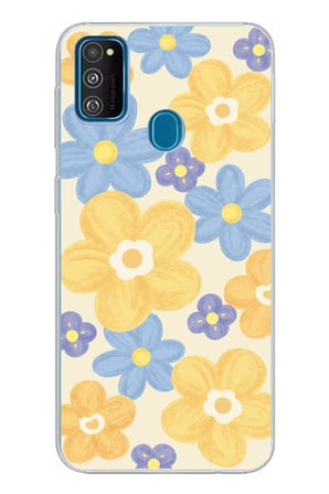 Samsung Galaxy M30S/M21 Uyumlu Soft Pastel Çiçek Bahçesi Baskılı Silikon Kılıf