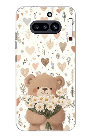Nothing Phone (4A) Uyumlu Romantik Sevimli Ayıcık Baskılı Silikon Kılıf