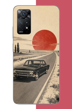 Redmi Note 11E Uyumlu Kızıl Güneşe Doğru Baskılı Silikon Kılıf
