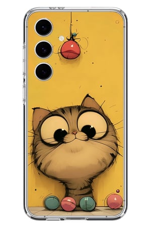 Samsung Galaxy S24 FE Uyumlu Kedi Çizgisi Baskılı Silikon Kılıf