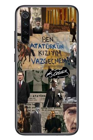 Redmi Note 8 Uyumlu Ben Atatürk Kızıyım Baskılı Silikon Kılıf