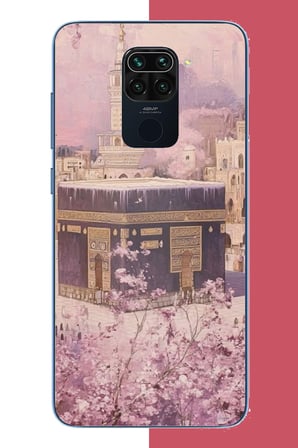Redmi Note 9 Uyumlu pembe çiçekli kabe Baskılı Silikon Kılıf