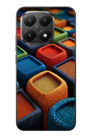 Xiaomi Mi 15T Uyumlu Renkli Kare Puflar Baskılı Silikon Kılıf