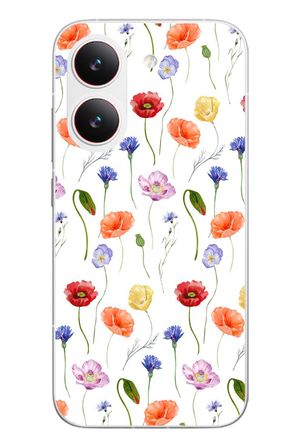 Poco X8 Pro
 Uyumlu Sade Tek Çiçekler Baskılı Silikon Kılıf