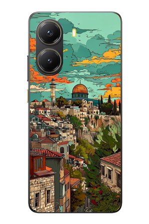 POCO X7 PRO Uyumlu Özgür Filistin ve Kubbetüs Sahra Baskılı Silikon Kılıf