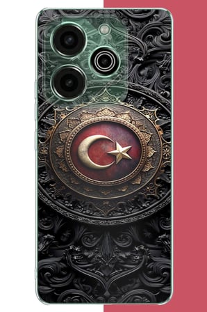 Tecno Pova 6 Pro Uyumlu Türk Rozet Baskılı Silikon Kılıf