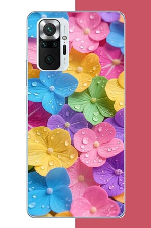 Redmi Note 10 PRO Uyumlu Renkli Çiçek Bahçesi Baskılı Silikon Kılıf