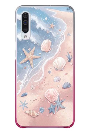 Samsung Galaxy A50 Uyumlu Deniz Yıldızı Kumsalı Baskılı Silikon Kılıf