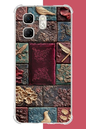Infinix Hot 50i - Smart 9 Uyumlu kumaş blok Baskılı Silikon Kılıf