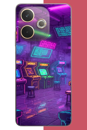 Oppo A5 Pro Uyumlu Cyberpunk neon arcade Baskılı Silikon Kılıf