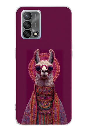 OPPO A74 Uyumlu Kozmik Lama Baskılı Silikon Kılıf