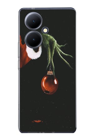 Vivo V29 Lite 5G Uyumlu Grinch Yeşil El ve Kırmızı Yılbaşı Topu Baskılı Silikon Kılıf