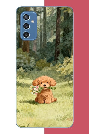 Samsung Galaxy M52 Uyumlu peluş köpek Baskılı Silikon Kılıf