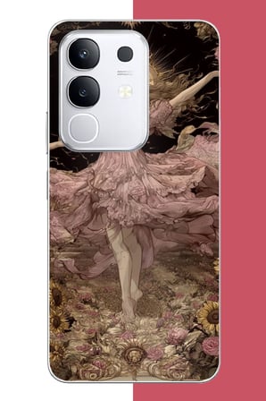 Vivo Y29 Uyumlu pembe elbiseli kadın Baskılı Silikon Kılıf
