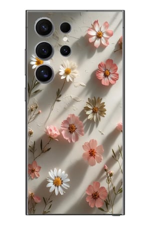 Samsung Galaxy S24 Ultra Uyumlu Papatya Çiçekleri Baskılı Silikon Kılıf