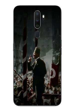 Oppo A5 2020 Uyumlu Atatürk Hitap Ediyor Baskılı Silikon Kılıf