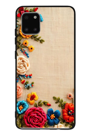 Samsung Galaxy Note 10 Lite Uyumlu İşlemeli İğne Oyası Baskılı Silikon Kılıf