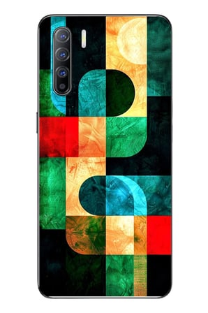 Oppo Reno 3 Uyumlu Modern Çizgiler Baskılı Silikon Kılıf