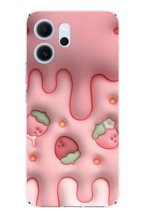 OPPO Reno 14F Uyumlu Çilekli Pasta Baskılı Silikon Kılıf