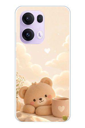 OPPO Reno 13 PRO Uyumlu Sevimli Tatlı Ayı Baskılı Silikon Kılıf