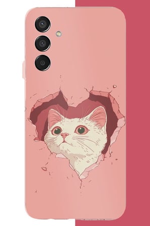 Samsung Galaxy M15 Uyumlu boşluktaki kedi Baskılı Silikon Kılıf