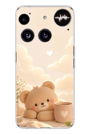 Nothing Phone (3) Uyumlu Sevimli Tatlı Ayı Baskılı Silikon Kılıf