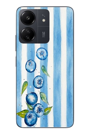 Redmi 13C Uyumlu Yaban Mersinleri Baskılı Silikon Kılıf