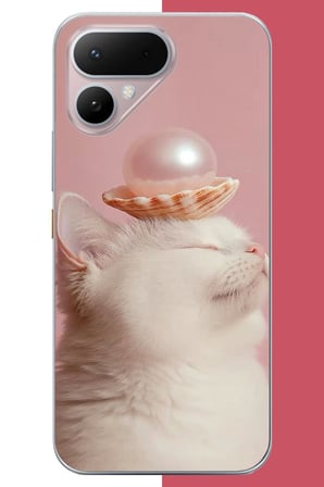 Tecno Pova Curve 2 Uyumlu incili kedi Baskılı Silikon Kılıf