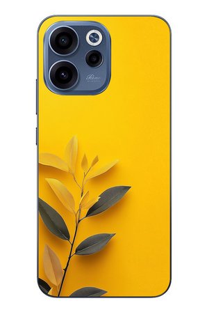 Oppo Reno 15F Uyumlu Sarı Siyah Çiçekler Baskılı Silikon Kılıf