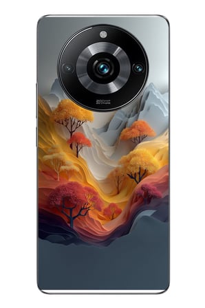 Realme 11 Pro Uyumlu Renk Dalgalı Manzara Baskılı Silikon Kılıf