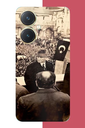 Vivo Y27 Uyumlu halka seslenen atatürk2 Baskılı Silikon Kılıf
