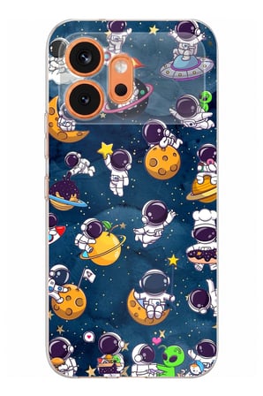 Honor 600 Uyumlu Minik Astronotlar Uzayda Baskılı Silikon Kılıf