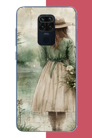 Redmi Note 9 Uyumlu göle bakan kadın Baskılı Silikon Kılıf
