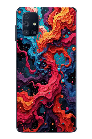 Samsung Galaxy M51 Uyumlu Dalgaların İz Karışımı Baskılı Silikon Kılıf