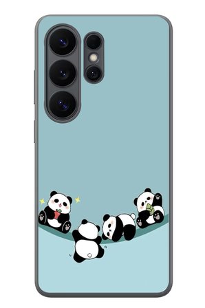 Samsung Galaxy S26 Ultra Uyumlu Panda Ailesi Baskılı Silikon Kılıf